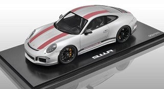 Porsche 911 R, silber mit roten Streifen